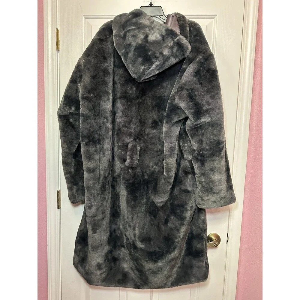 Size L Nike Jordan Brooklyn Faux Fur Robe Thunder Grey HV1044-036 Men’s NEW